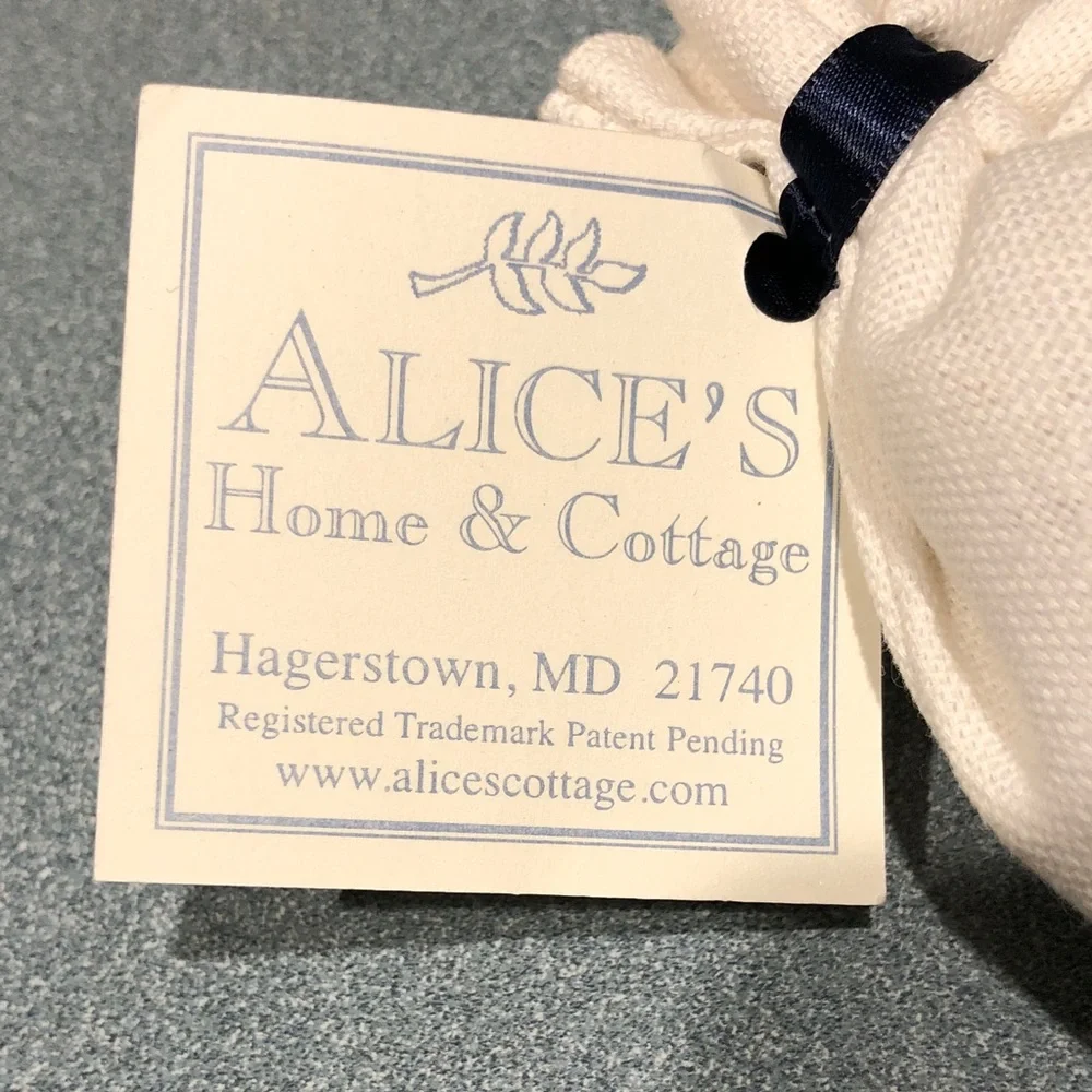 Lavender Embroidered Sachet with Blue Ribbon